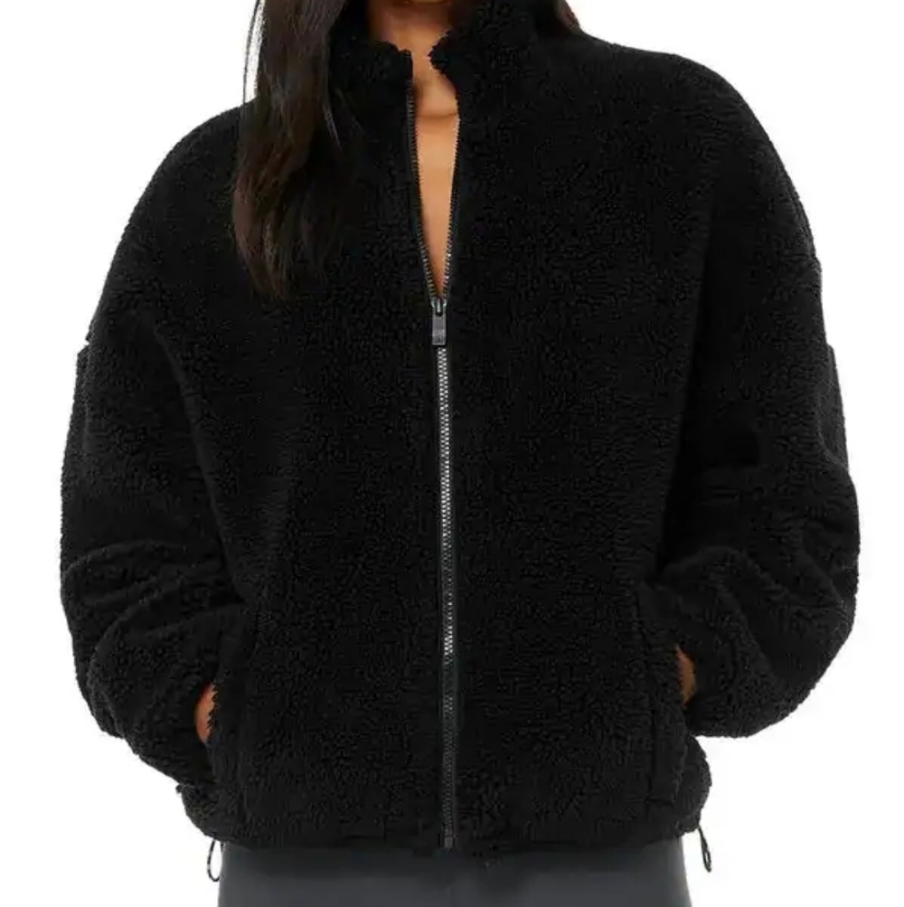 Alo Yoga Flurry Sherpa Coat Jacket in Black sz XS